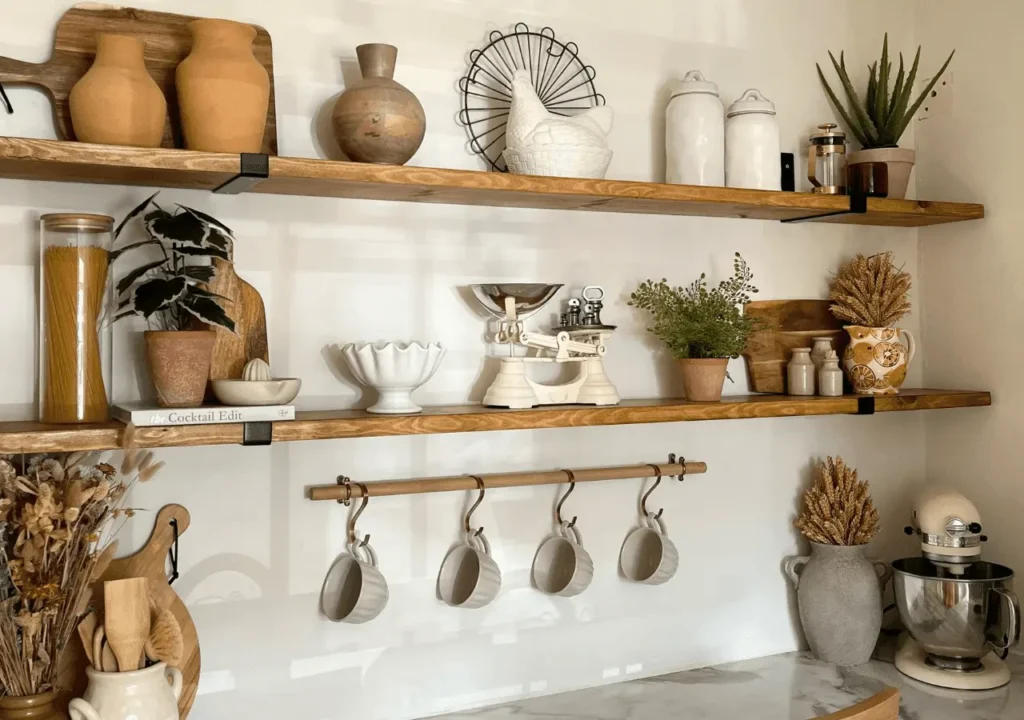 open shelving in modern small kitchen ideas